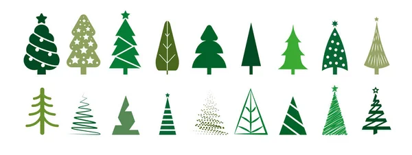 收集不同设计的圣诞树 网上及印刷资料 小册子 — 图库矢量图片