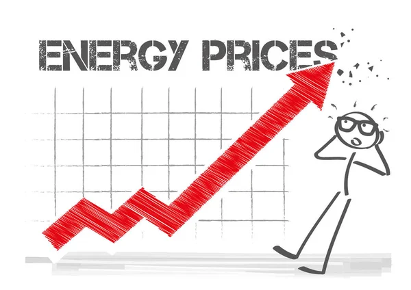 Consument Zijn Schokkend Energieprijzen Vector Illustratie Concept Witte Achtergrond — Stockvector