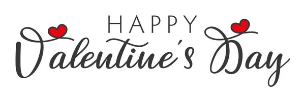 Lettering Happy Valentines Day Banner Векторная Иллюстрация Обоев Листовок Приглашений — стоковый вектор