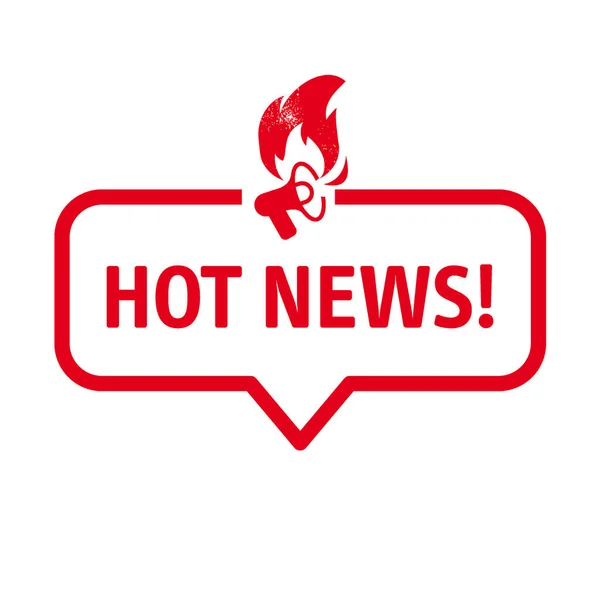 Hot Latest Breaking News Banner Magazine Newspaper Announcement Label Vector — Stock Vector