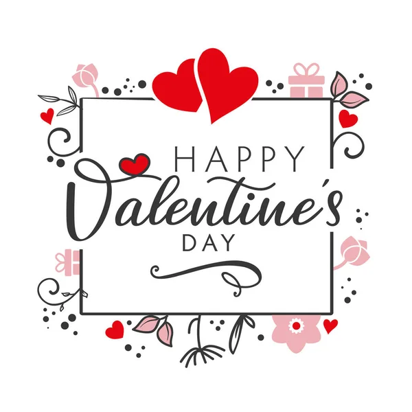 Feliz Día San Valentín Tarjeta Felicitación Diseño Fondo Vacaciones Con — Vector de stock