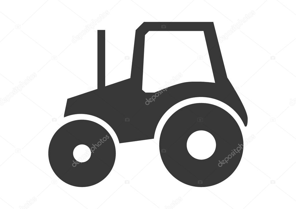 Tractor and farm machinery icon - vector illustration concept on white backgroun