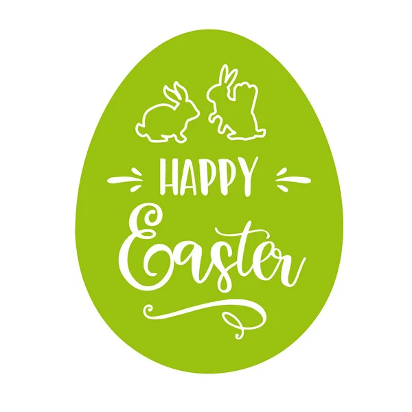 Veselé Velikonoce Pozdravné Přání Velikonočním Zajíčkem Velikonočním Vejcem Bílém Pozadí — Stockový vektor