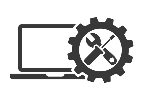 Technische Ondersteuning Tand Customer Service Icoon Vector Symbool Logo Sjabloon — Stockvector