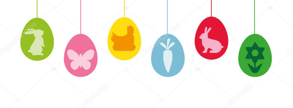 Happy easter decoration banner colorful