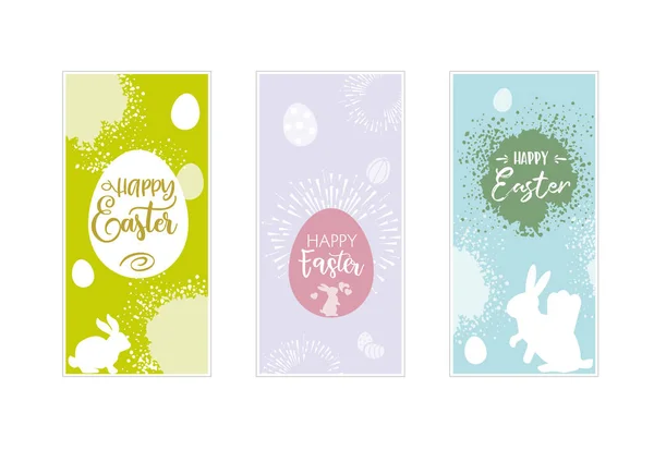 Easter Poster Banner Template Easter Bunny Easter Eggs Easter Design — Stock Vector