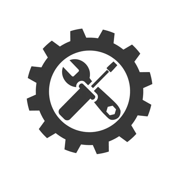 Maintenance Isnspection Icon Vector Symbol Logo Template Cogwheel Tools — 스톡 벡터