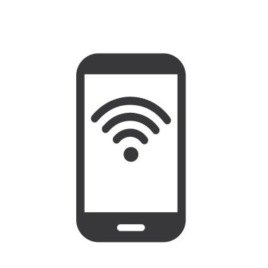 WiFi sembolü ve akıllı telefon simgesi vektör şablon logosu
