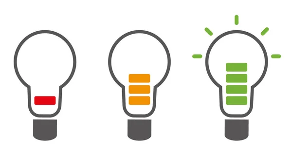 Glühbirne Mit Strahlen Leuchten Idee Innovation Und Kreativität Glühbirnenkonzept — Stockvektor