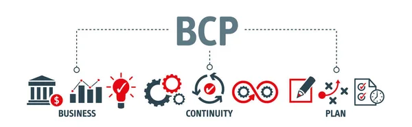 Bcp Acronym Business Continuity Planning Process Creating Systems Prevention Recovery — стоковый вектор