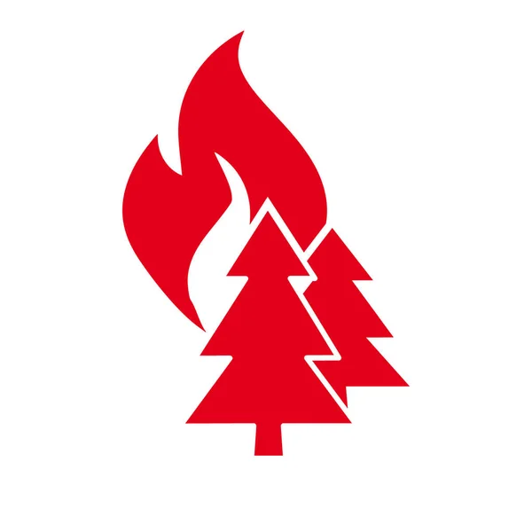 Wildfire Κίνδυνος Κόκκινο Εικονίδιο Διανυσματική Απεικόνιση — Διανυσματικό Αρχείο