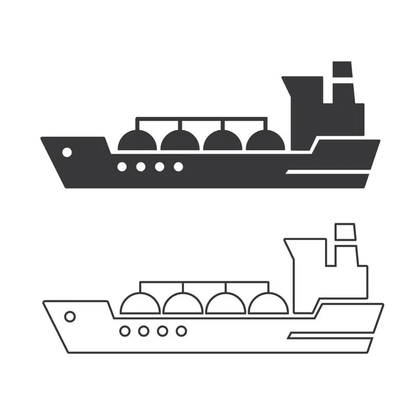 Tanker Ship Liquified Gas Transportation Icon Lng Carrier — Stock Vector