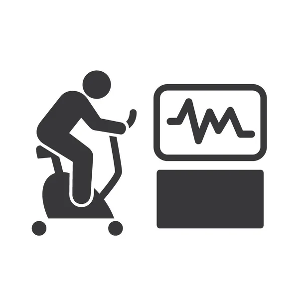 Vector Icon Illustration Athlete Does Cardiac Stress Test — Stock Vector