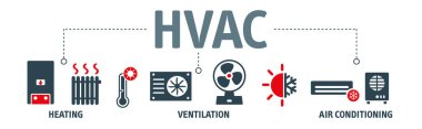 HVAC - heating, ventilation, and air conditioning is the use of various technologies to control the temperature, humidity, and purity of the air in an enclosed space clipart
