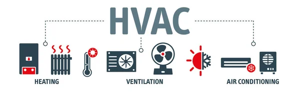 Hvac Heating Ventilation Air Conditioning Use Various Technologies Control Temperature — Stockový vektor