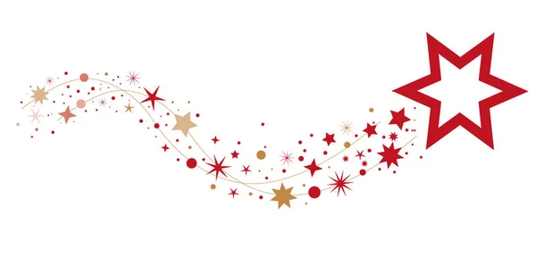 Zuhanó Csillag Karácsonyi Csillagok Arany Piros — Stock Vector