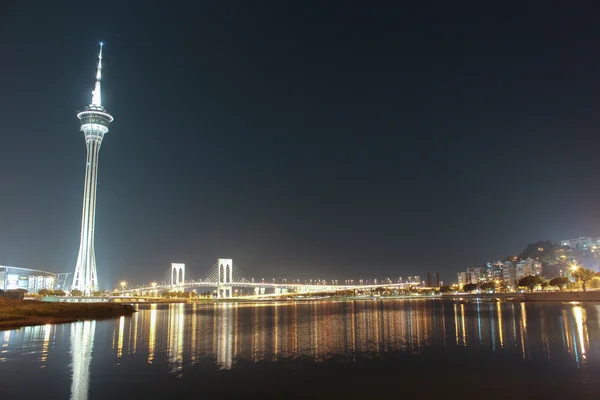 Macau tower's nachts — Stockfoto