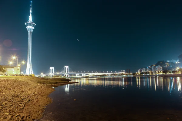 Weergave van Macau tower's nachts — Stockfoto