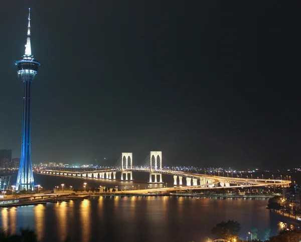macao kule ve gece Makao sai van köprü