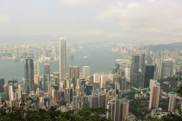Πανόραμα του Χονγκ Κονγκ από Βικτώρια χάσμα, κοντά στην κορυφή του victori — Φωτογραφία Αρχείου