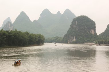Tekne yarışı yulong nehir, yangshuo, guilin, Çin