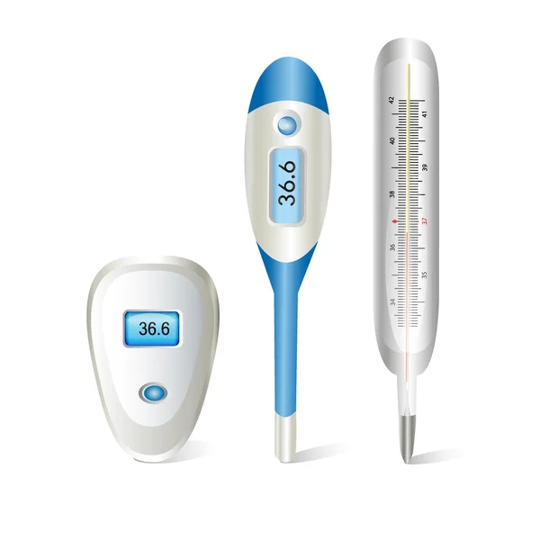 Drei Thermometer — Stockvektor
