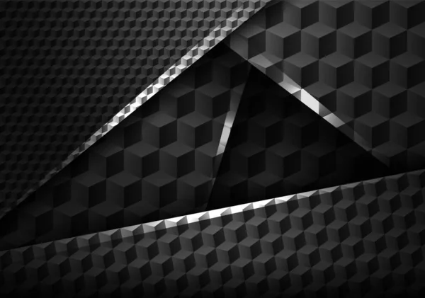 Textura abstrata de cubos 3D escuros, fundo de arte de formas geométricas tridimensionais, ilustração vetorial volumétrica 10eps — Vetor de Stock