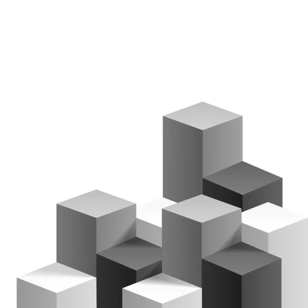Textura abstrata de cubos, fundo 3d formas geométricas —  Vetores de Stock