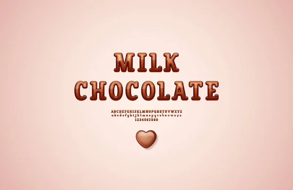 Chocolate Fonte Alfabeto Estilo Cartoon Laje Serif Letras Maiúsculas Minúsculas — Vetor de Stock