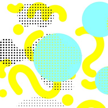 Soyut yaratıcı kare pankart, vektör arkaplan pop sanat tasarımı moda 80 'ler-90' lar memphis tarzı, vektör illüstrasyonu 10eps