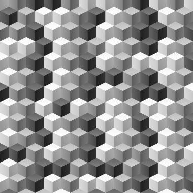 3d gri siyah küplerden soyut doku, geometrik gri siyah şekillerden arkaplan, vektör illüstrasyon 10eps
