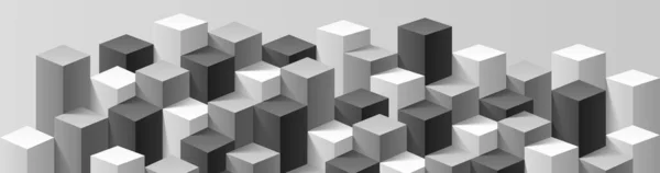 Αφηρημένη υφή από 3d κύβους, ορθογώνιο φόντο από γεωμετρικά σχήματα — Διανυσματικό Αρχείο