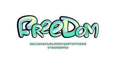 Çok renkli el yazısı yazı tipi, el yazısı alfabesi, el yazısı el yazısı yazı tipi, çılgın vektör el çizimi yazı tipi, vektör illüstrasyonu 10EPS