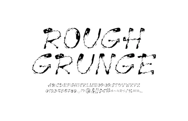 Rough βούρτσα χειρόγραφη γραμματοσειρά, αλφάβητο σενάριο, καλλιγραφία cursive typeface σε στυλ grunge υφή, διανυσματική απεικόνιση 10EPS — Διανυσματικό Αρχείο
