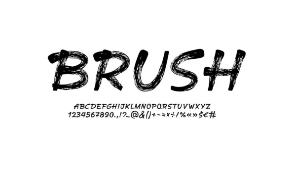 Brush kézzel írott betűtípus, script ábécé, kalligráfia kurzív betűtípus stílusban kézzel rajzolt, vektor illusztráció 10EPS — Stock Vector