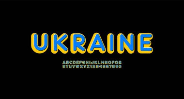 Kalın renk yazı tipi, yuvarlak büyük alfabe, güçlü büyük harf ve sayılar, vektör illüstrasyon 10EPS