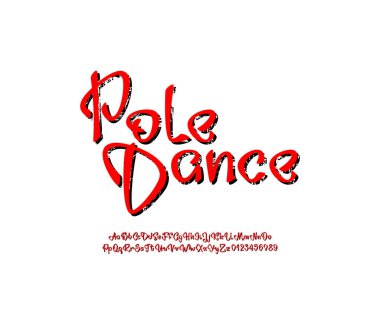 El yazısı yazı tipi, el yazısı alfabesi, yazı tipi, vektör illüstrasyonu 10EPS