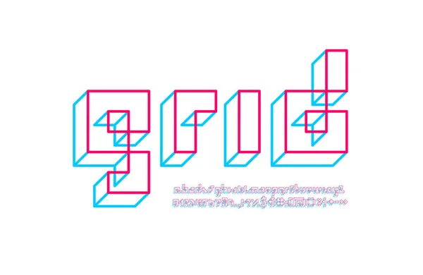 Pixel Lettertype Alfabet Gemaakt Stijl Vector Illustratie 10Eps — Stockvector