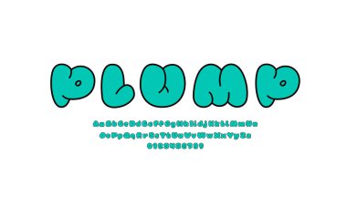 Çizgi film tarzında çizgi roman yazıtipi, alfabe, büyük harf ve sayılar, vektör illüstrasyon 10EPS