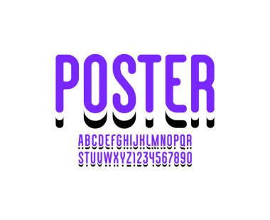 Yoğunlaştırılmış yazı tipi, yuvarlak dar alfabe, modern harf ve sayılar