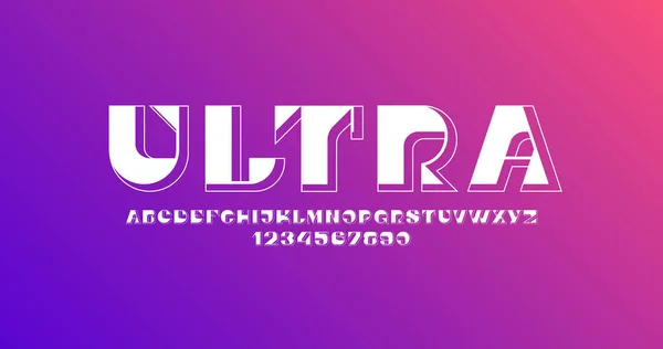 Ultra Font White Modern Alphabet Letters Numbers Vector Illustration 10Eps — Διανυσματικό Αρχείο