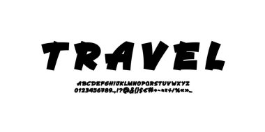 Çizgi roman kalın yazı tipi, betik alfabesi, el yazısı yazı tipi, vektör illüstrasyonu 10EPS