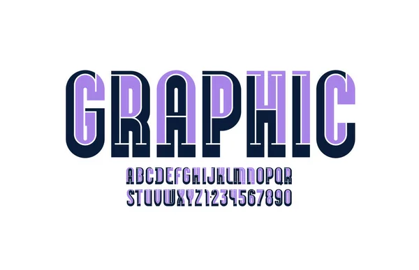 Σχεδιασμός Γραμματοσειράς Χρώμα Σύγχρονο Αλφάβητο Μοντέρνα Γράμματα Και Αριθμούς Για — Διανυσματικό Αρχείο