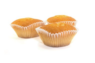 muffins beyaz zemin üzerine