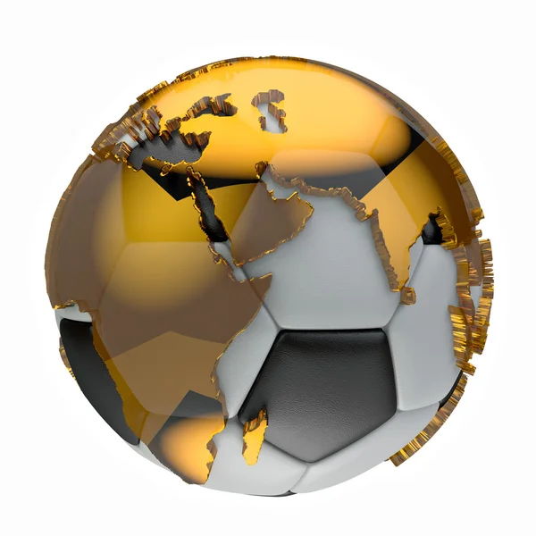 Soccer ball with continents — Stock Photo, Image