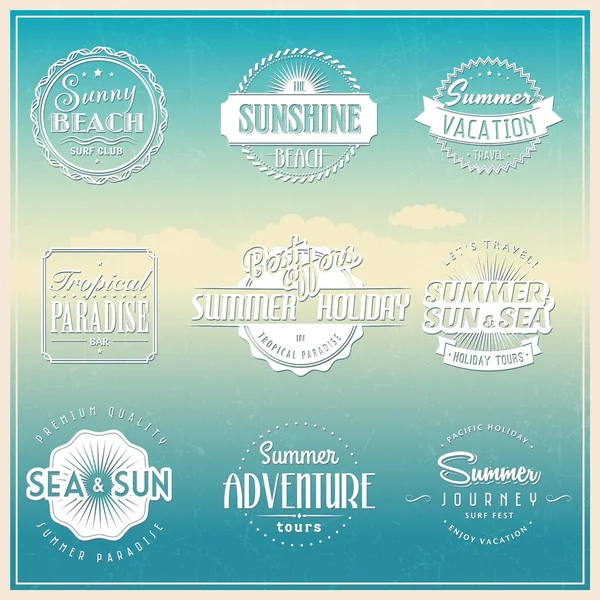 Retro elements for Summer calligraphic designs — Stock Vector