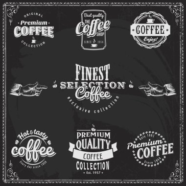 Kahve Dükkanı skeçler ve metin sembolleri