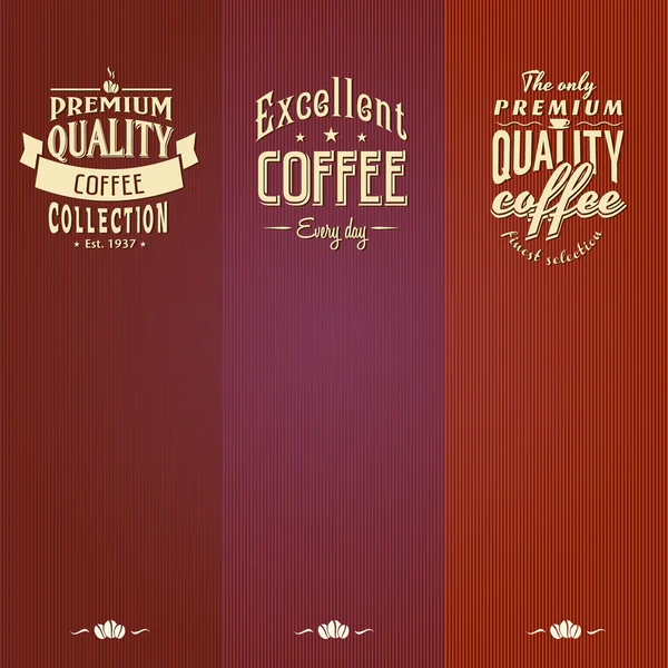 Três banner retro com café — Vetor de Stock