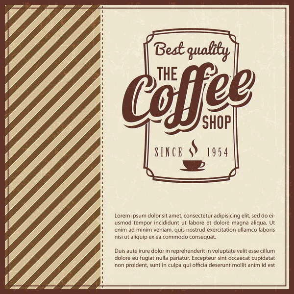 Fond de café vintage rétro — Image vectorielle