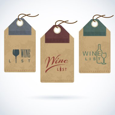 Şarap restoran vektör etiketi şablonu